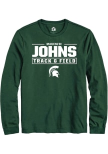 Makenzie Johns Michigan State Spartans Green NIL Stacked Box Long Sleeve Player T Shirt