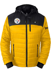 Mens Pittsburgh Steelers ActionHeat Mens 5V Colorblock Heavyweight Jacket - Gold