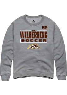 Ava Wilberding Western Michigan Broncos Mens Grey NIL Stacked Box Player Crew