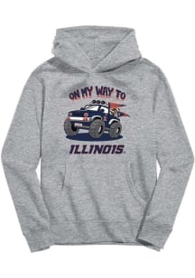 Vive La Fete Illinois Fighting Illini Youth Grey On My Way Long Sleeve Hoodie