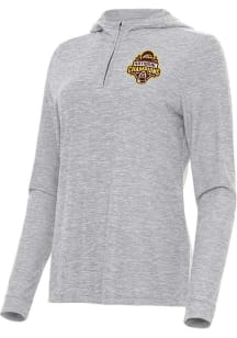 Antigua Western Michigan Broncos Womens Grey 2025 Hockey National Champions Daybreak Qtr Zip