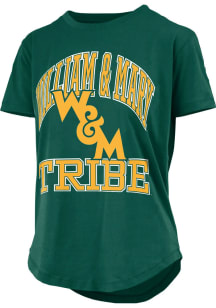 Pressbox William & Mary Tribe Womens Green Basic Short Sleeve T-Shirt