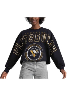 Pittsburgh Penguins Womens Black Bleachers Crew Sweatshirt