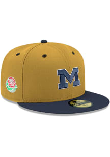 New Era Michigan Wolverines Mens Navy Blue Two Tone 59FIFTY Fitted Hat