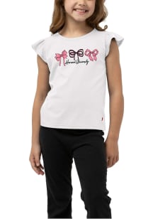 League Harvard Crimson Girls White Harvard Bows Short Sleeve Fashion T-Shirt
