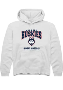 Summit Sportswear UConn Huskies Youth White Women's Basketball Long Sleeve Hoodie