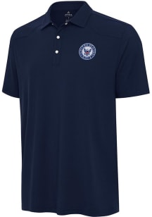 Antigua Navy Mens Navy Blue Western Short Sleeve Polo