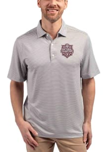 Cutter and Buck Indiana Hoosiers Mens Grey 2025 CFP National Champions Forge Double Stripe Short S..