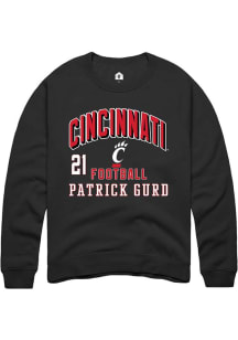 Patrick Gurd  Rally Cincinnati Bearcats Mens Black Football NIL Arch Logo Long Sleeve Crew Sweatsh..