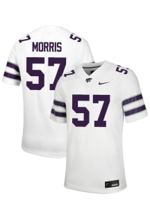 Delvin Morris  Nike K-State Wildcats White NIL Name And Number Football Jersey