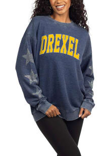 Drexel Dragons Womens Navy Blue Campus Crew Sweatshirt