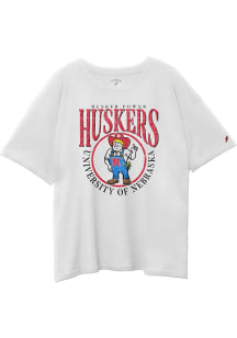 Nebraska Cornhuskers Womens Ivory Intramural Oversized Short Sleeve T-Shirt