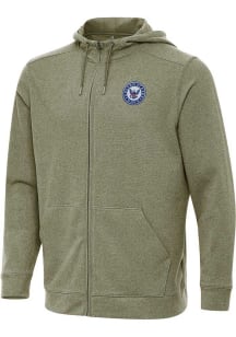 Antigua Navy Mens Olive Effortless Long Sleeve Full Zip Jacket