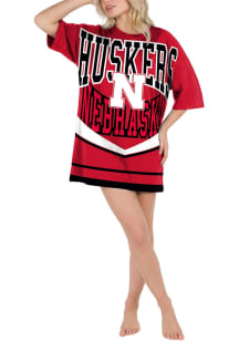 Concepts Sport Nebraska Cornhuskers Womens Red Mosaic Loungewear Sleep Shirt