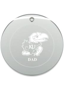 Kansas Jayhawks Dad Round Ornament - White