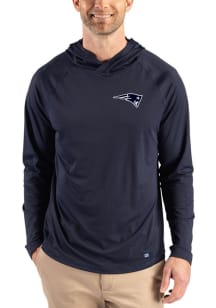 Cutter and Buck New England Patriots Mens Navy Blue Mono Prospect Eco Big and Tall Hooded Sweatshi..