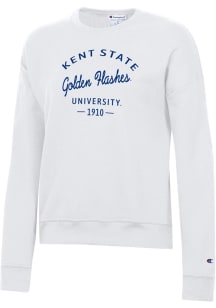 Champion Kent State Golden Flashes Womens White Est Date Powerblend Crew Sweatshirt