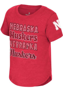 Colosseum Nebraska Cornhuskers Toddler Girls Cardinal Flame Princess Short Sleeve T-Shirt