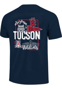 Arizona Wildcats Navy Blue Campus State Short Sleeve T Shirt