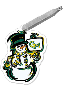 George Mason University Justin Patten Snowman Ornament - Green