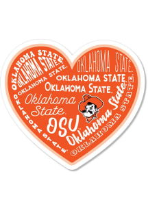 Oklahoma State Cowboys 3.5" Heart Rugged Stickers - Orange