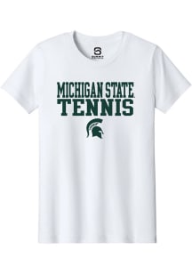 Summit Sportswear Michigan State Spartans Youth White Tennis Short Sleeve T-Shirt