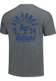 Air Force Falcons Dark Grey Mascot Overlay Short Sleeve T Shirt