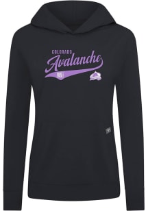 Levelwear Colorado Avalanche Womens Black Relay Glide Hooded Sweatshirt