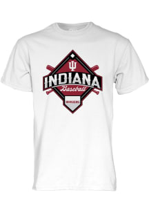 Blue 84 Indiana Hoosiers White Big Ten Baseball Short Sleeve T Shirt