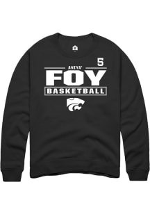 Aniya’ Foy K-State Wildcats Mens Black NIL Stacked Box Player Crew