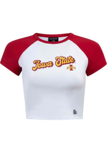 Hype and Vice Iowa State Cyclones Womens Cardinal Homerun Short Sleeve T-Shirt