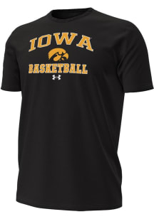 Under Armour Iowa Hawkeyes Black Basketball Performance Short Sleeve T Shirt