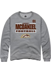 Earnest McDaniel Western Michigan Broncos Mens Grey Football NIL Stacked Box Player Crew