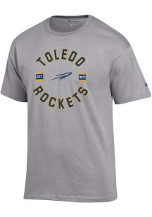 Champion Toledo Rockets Grey Circle Stripes Jersey Short Sleeve T Shirt