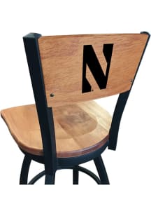 Northwestern Wildcats Maple Seat Maple Back Swivel Pub Stool - Brown