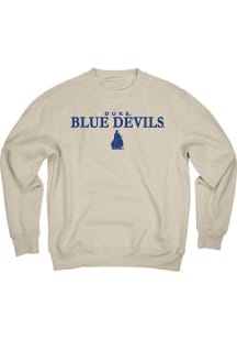 Blue 84 Duke Blue Devils Mens Khaki Unrefuted Long Sleeve Crew Sweatshirt