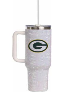 The Memory Company Green Bay Packers 34oz White Bling Stainless Steel Tumbler - White