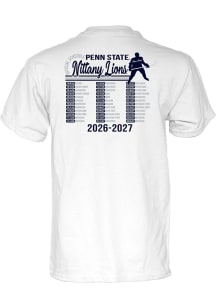 Blue 84 Penn State Nittany Lions White 2026-2027 Men's Hockey Schedule Short Sleeve T Shirt
