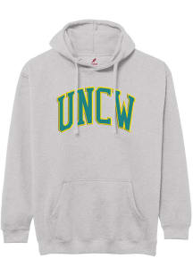 League UNCW Seahawks Mens Grey Arch Name Long Sleeve Hoodie