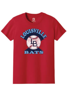 Summit Sportswear Louisville Bats Youth Red Soft Arch Short Sleeve T-Shirt