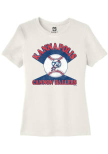 Summit Sportswear Kannapolis Cannon Ballers Womens White Soft Arch Short Sleeve T-Shirt
