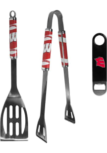 Wisconsin Badgers 2 Piece w Bottle Opener BBQ Tool Set