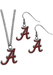 Alabama Crimson Tide Chrome Dangle W Necklace Womens Earrings