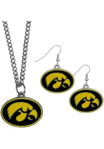 Iowa Hawkeyes Chrome Dangle W Necklace Womens Earrings