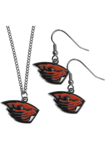 Oregon State Beavers Chrome Dangle W Necklace Womens Earrings