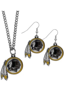 Washington Commanders Chrome Dangle W Necklace Womens Earrings