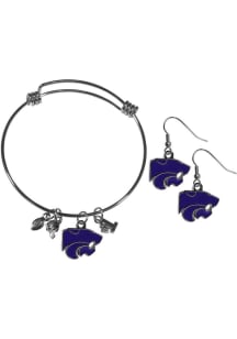 K-State Wildcats Dangle W Bracelet Womens Earrings