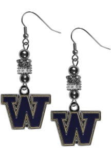 Washington Huskies Euro Bead Earrings Womens Earrings
