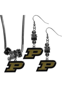 Purdue Boilermakers 2 Piece Euro Bead Womens Earrings