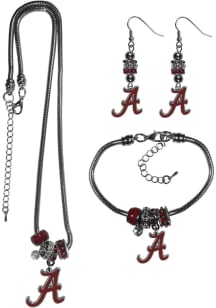 Alabama Crimson Tide 3 Piece Euro Bead Womens Earrings